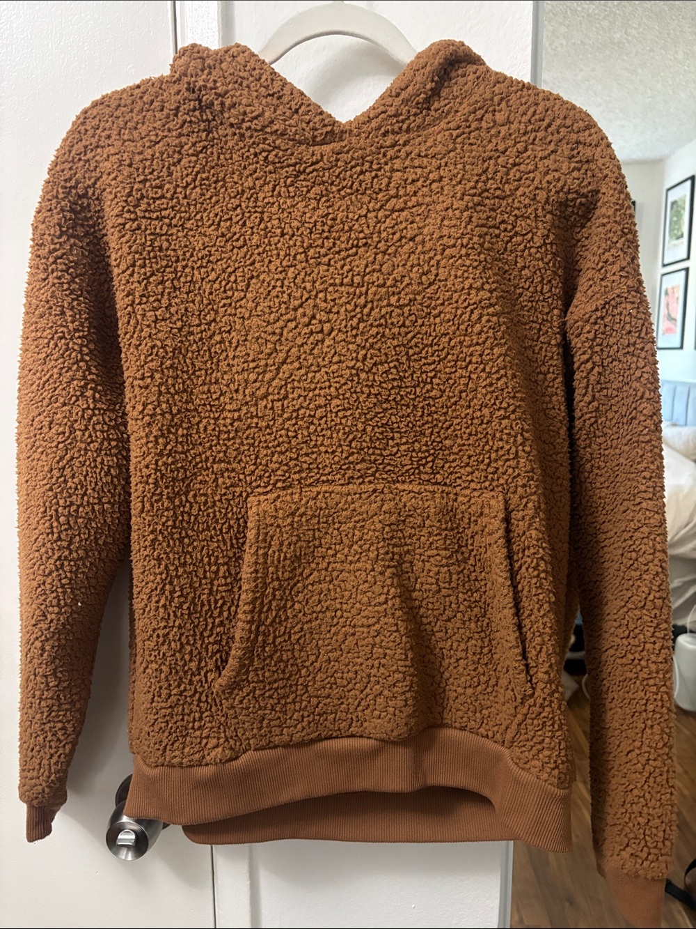 American Eagle Outfitters Women's Sherpa Hoodie - Chestnut Brown